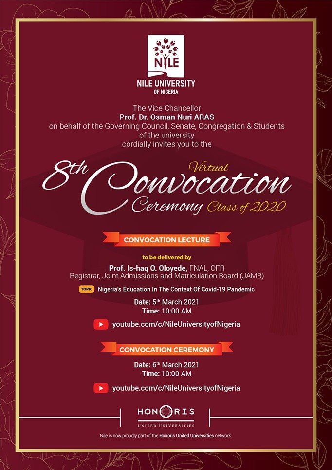 Nile University of Nigeria 8th Virtual Convocation Ceremony