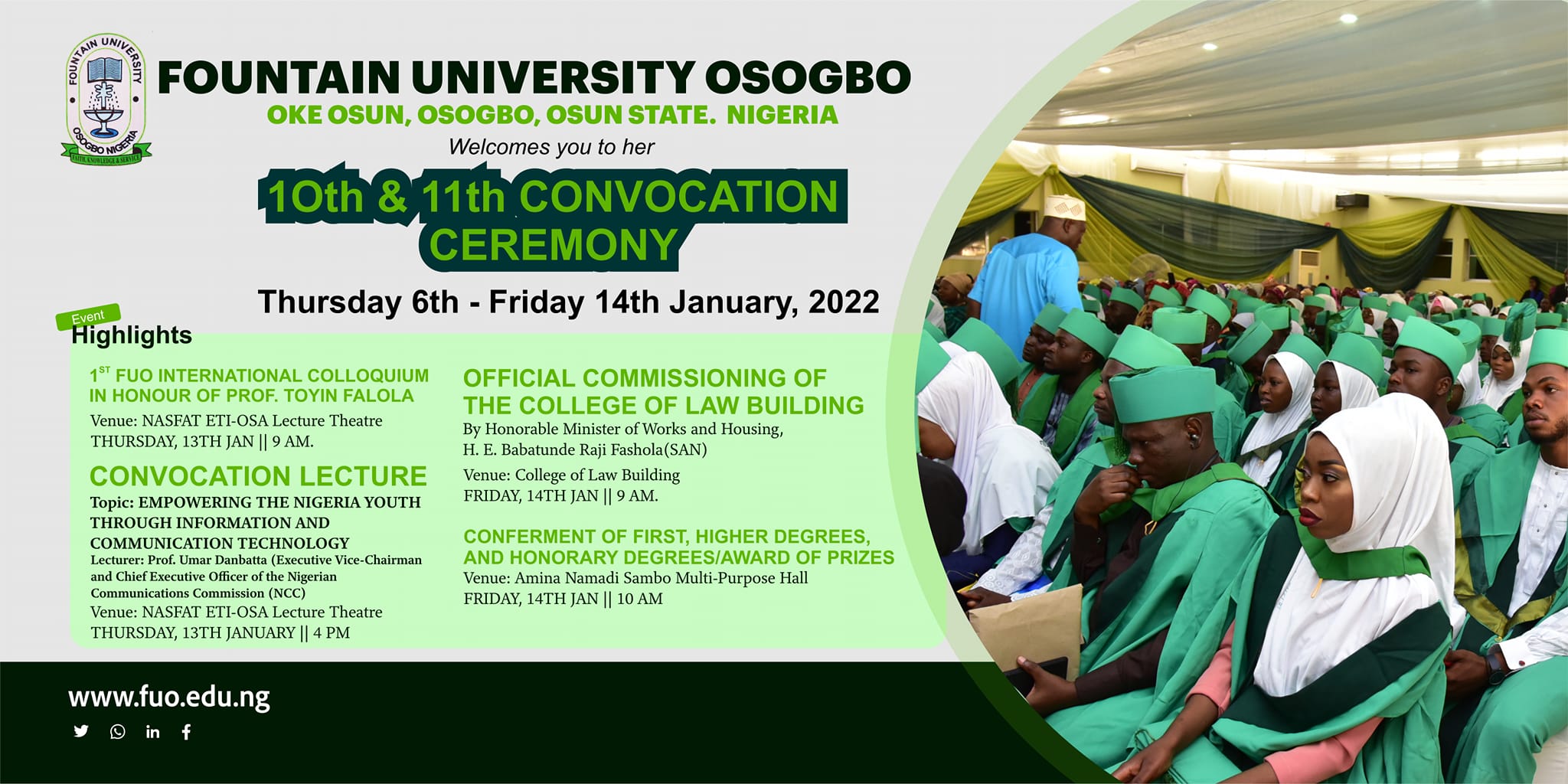 Fountain University Convocation Ceremony 2022