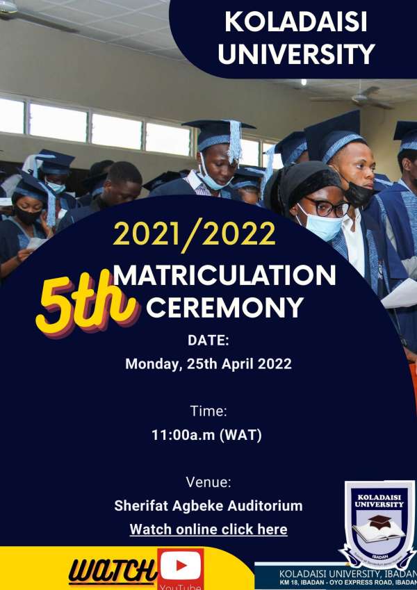 KDU Matriculation Ceremony Date, Time and Venue - 2021-2022