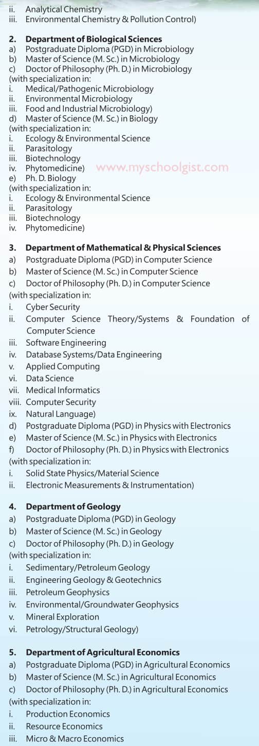 ABUAD Postgraduate Courses