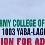 Nigerian Army College of Nursing Post UTME Form for 2025 Nursing Admission