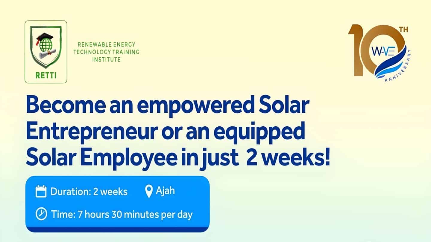RETTI/WAVE Solar PV Design and Installation Scholarship Program