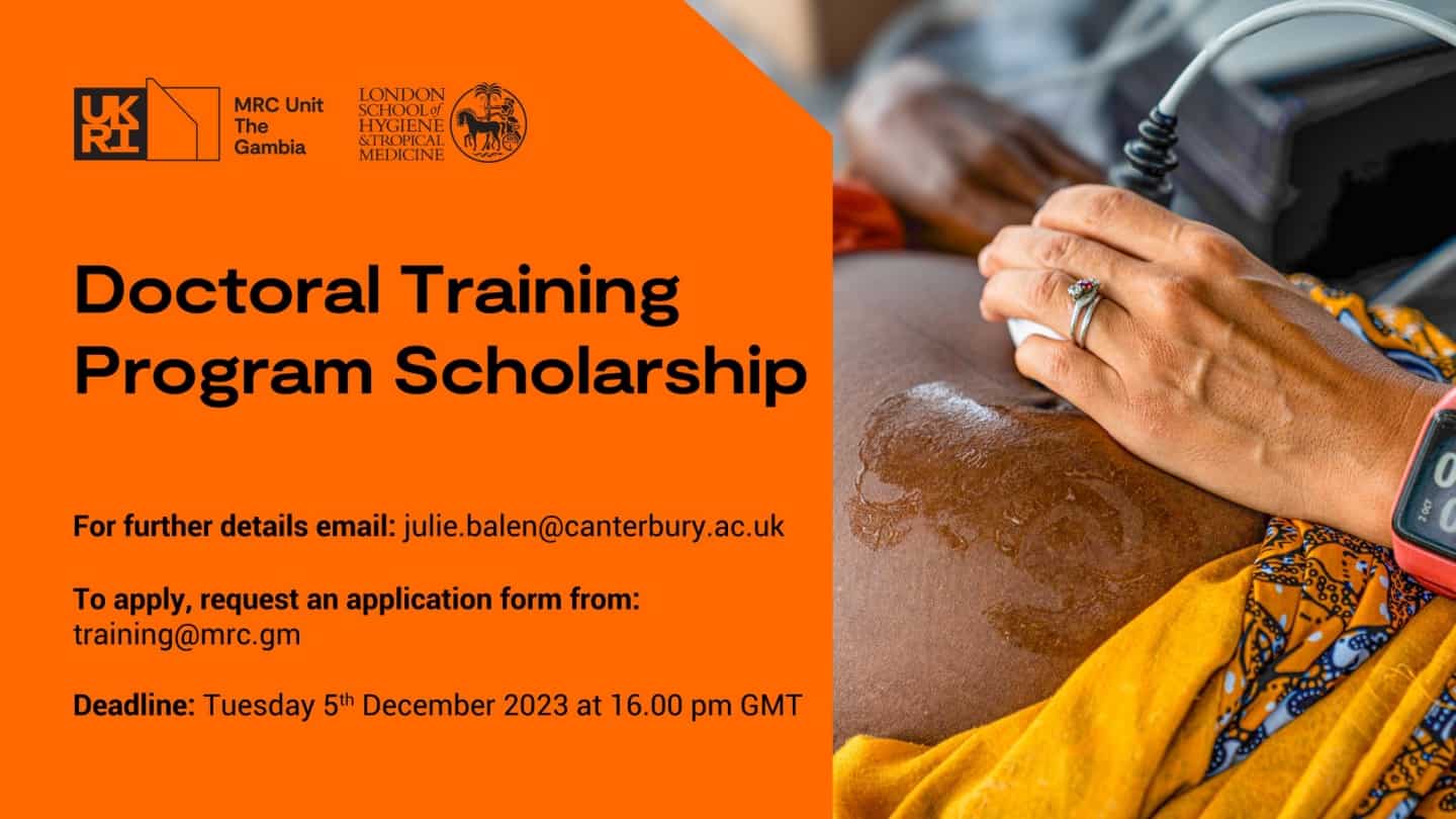 Medical Research Council Unit the Gambia (MRCG) Doctoral Training Programme Scholarship