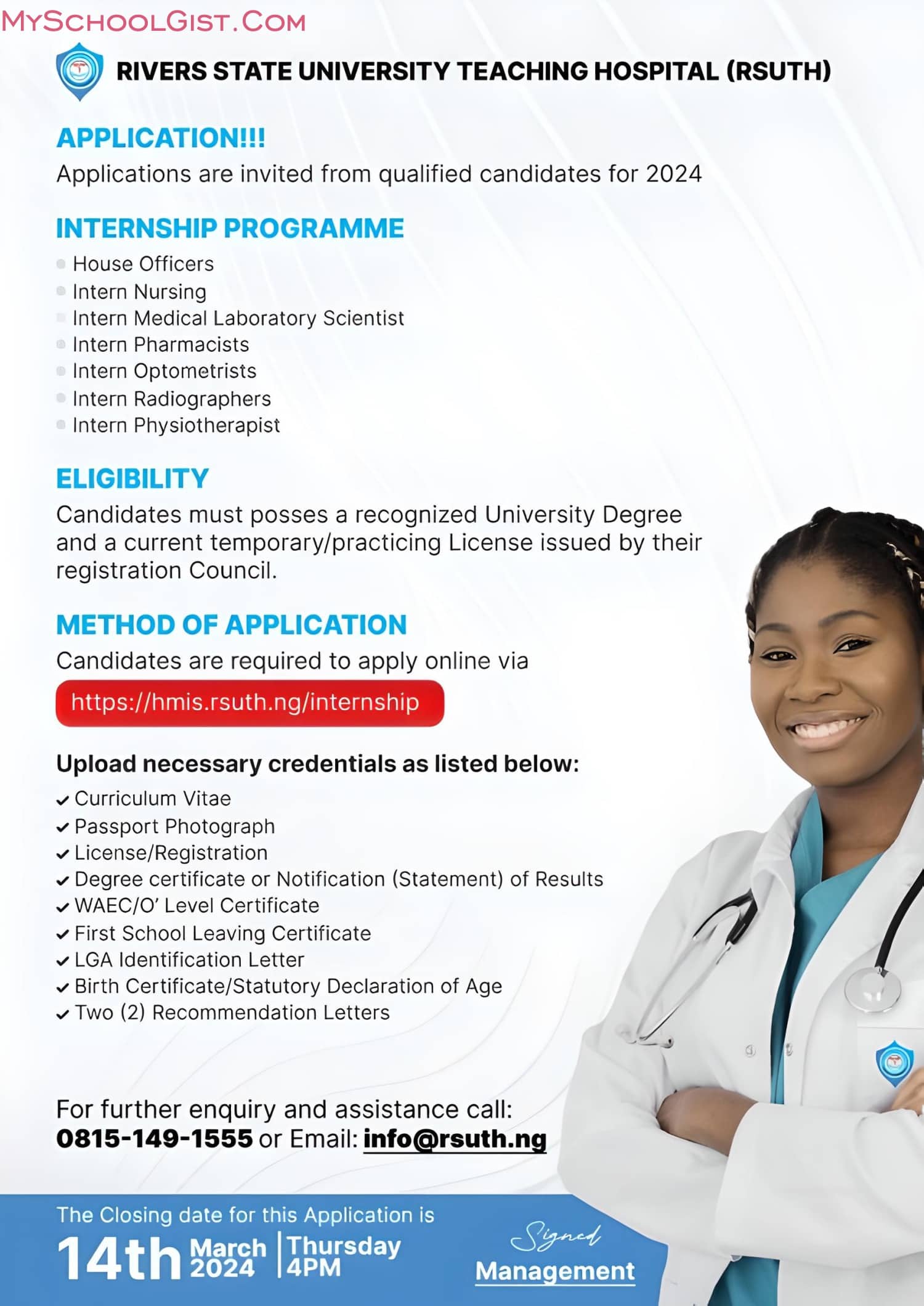 Rivers State University Teaching Hospital (RSUTH) Internship