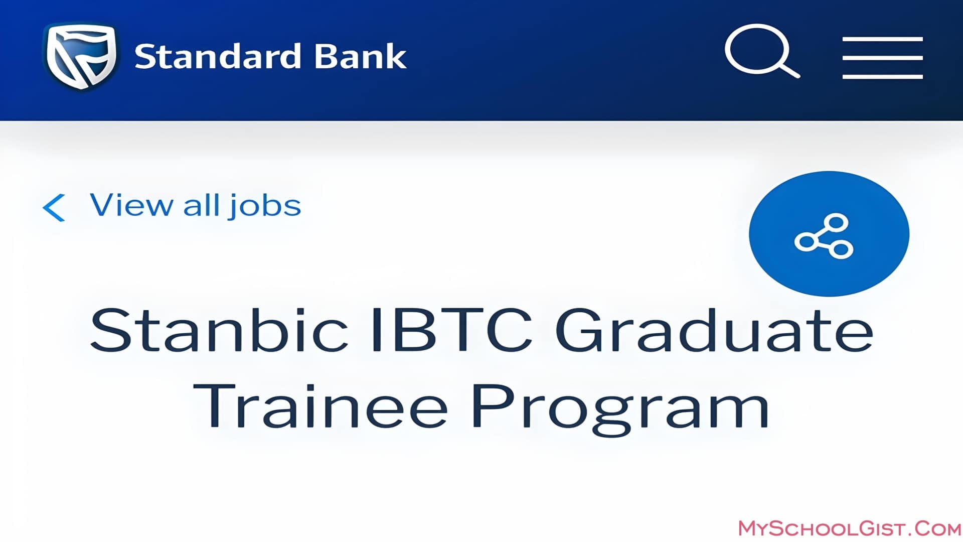 Stanbic IBTC Bank Graduate Trainee Program 2025