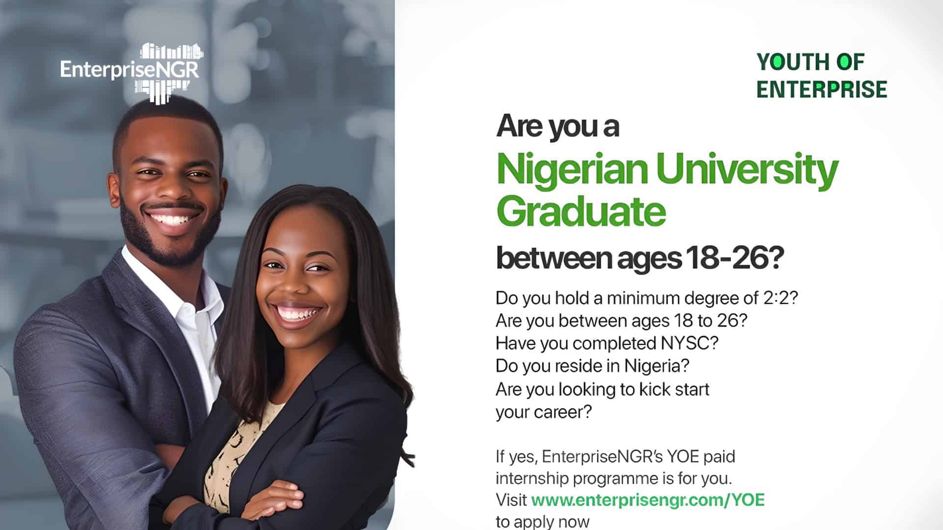 Apply for EnterpriseNGR Youth Internship Cohort 6 in Nigeria