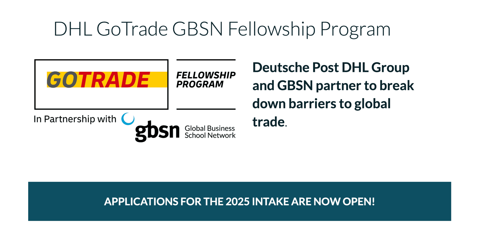 DHL GoTrade GBSN Fellowship Program