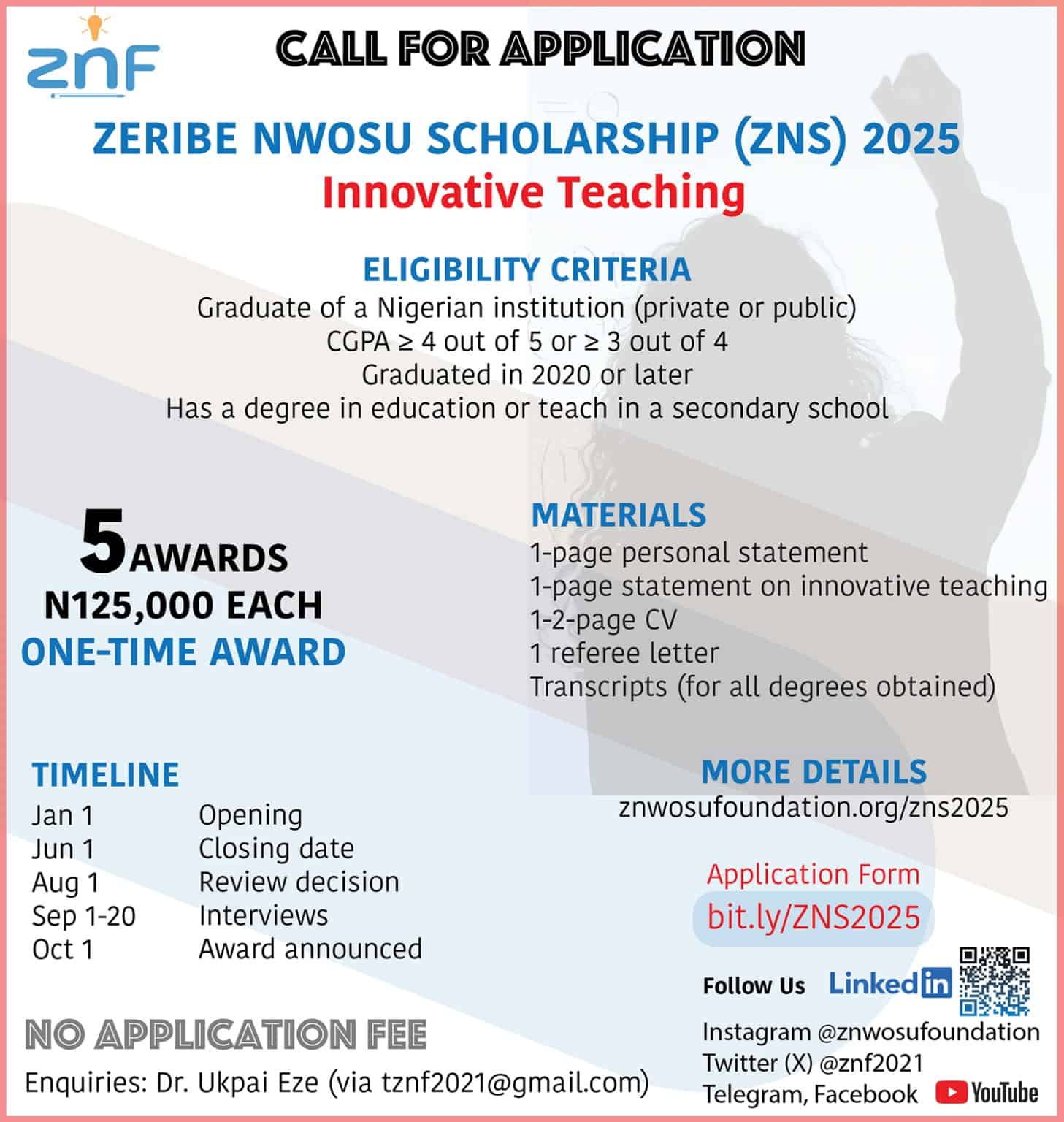 Apply Now for Zeribe Nwosu Innovative Teaching Scholarship 2025 in Nigeria