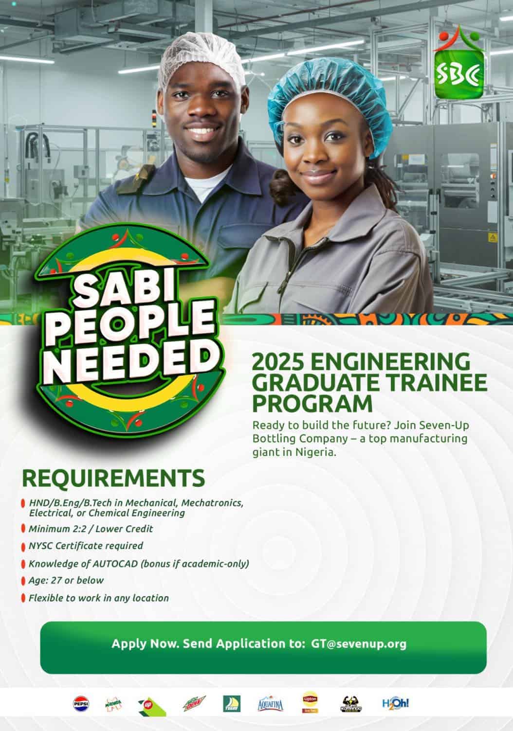 Seven-Up Engineering Graduate Trainee Programme 2025