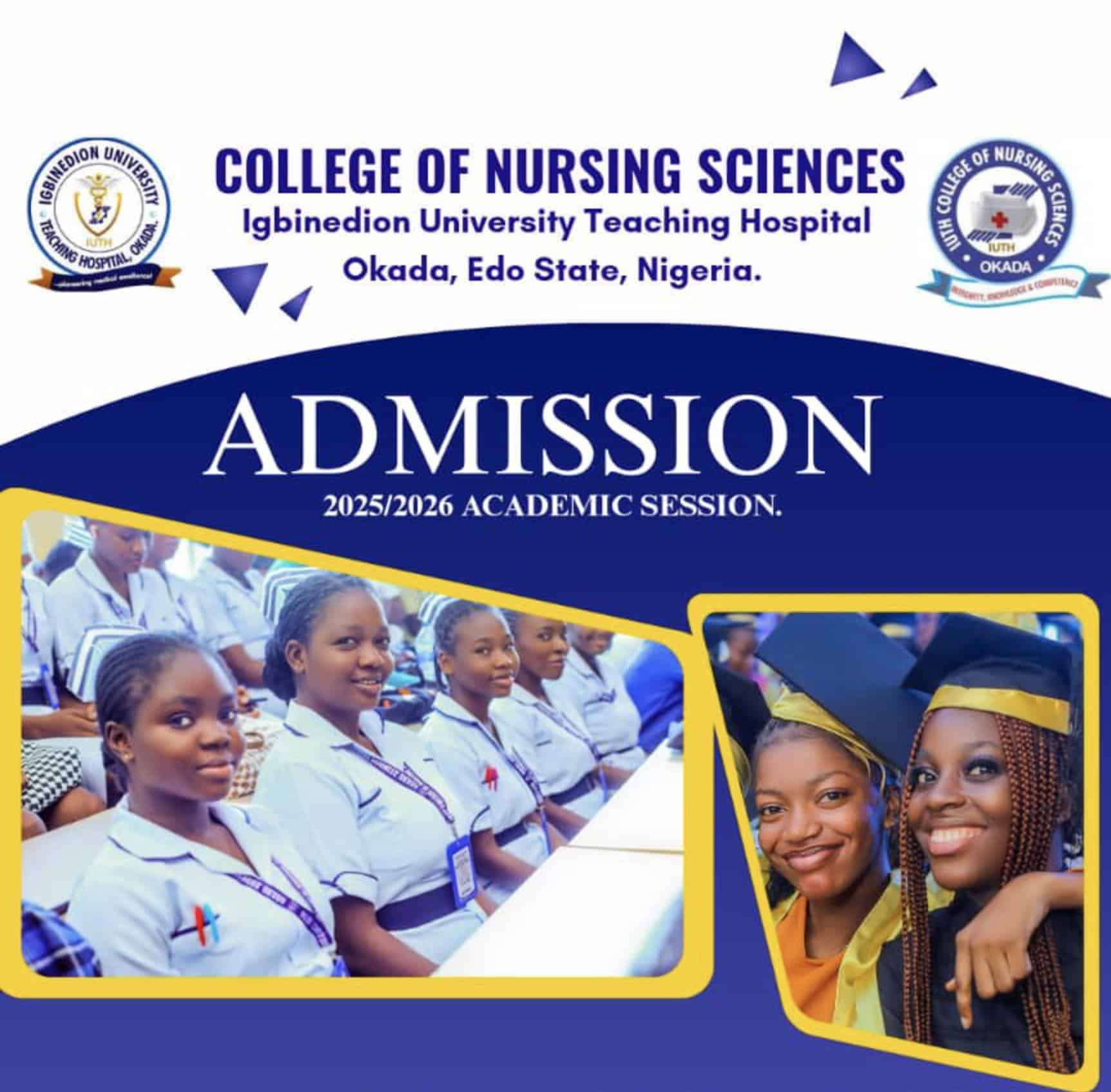 Igbinedion College of Nursing Okada Admission Form 2025/2026