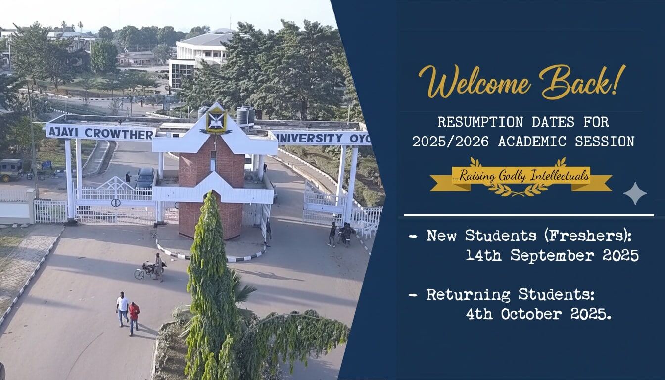 Ajayi Crowther University Resumption Date for 2025/2026 Session