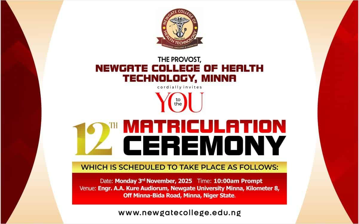 Newgate College of Health Technology (NGCHT), Minna 12th Matriculation Ceremony