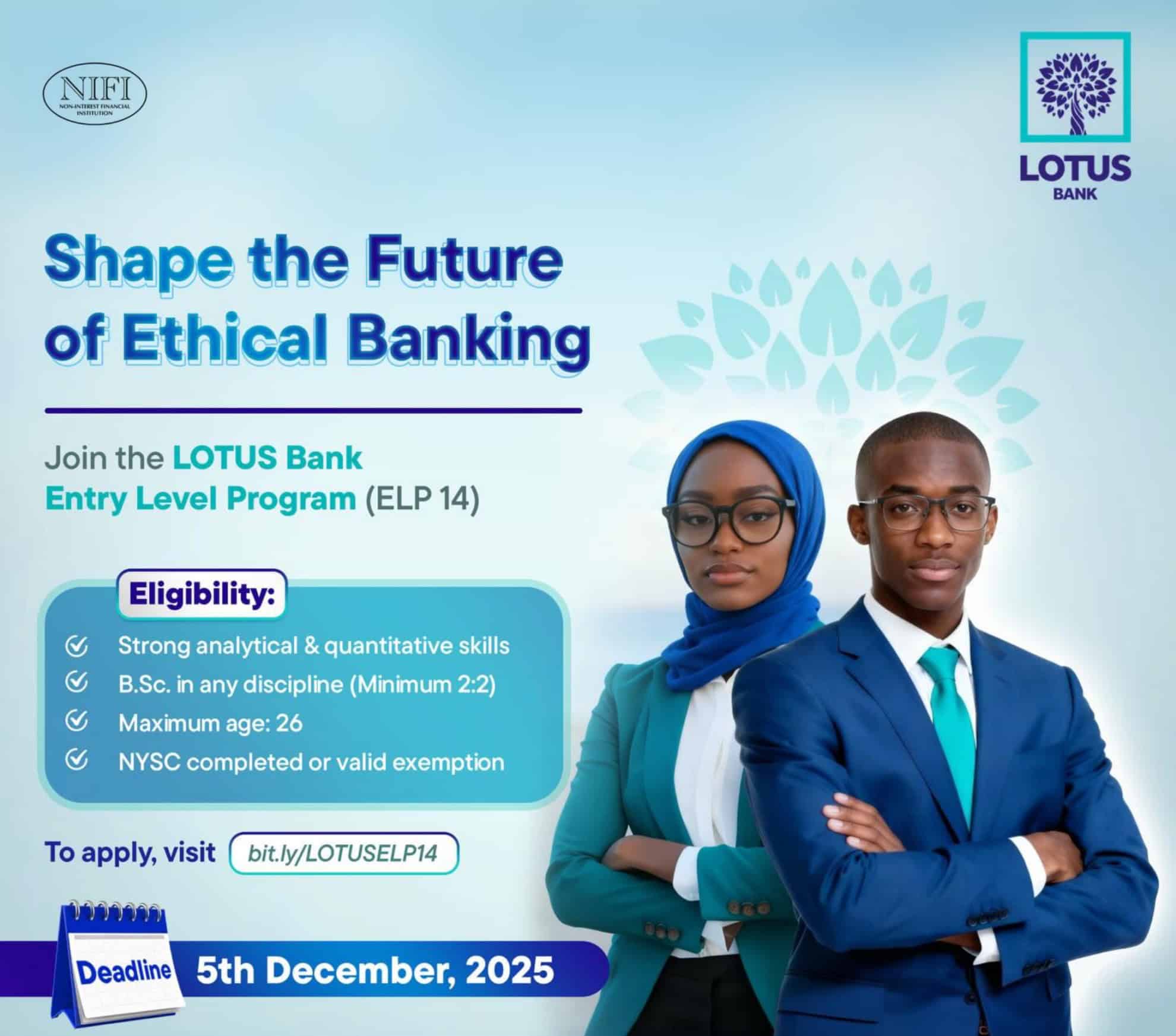LOTUS Bank Entry Level Programme 2026 Guide, Requirements and Application Details