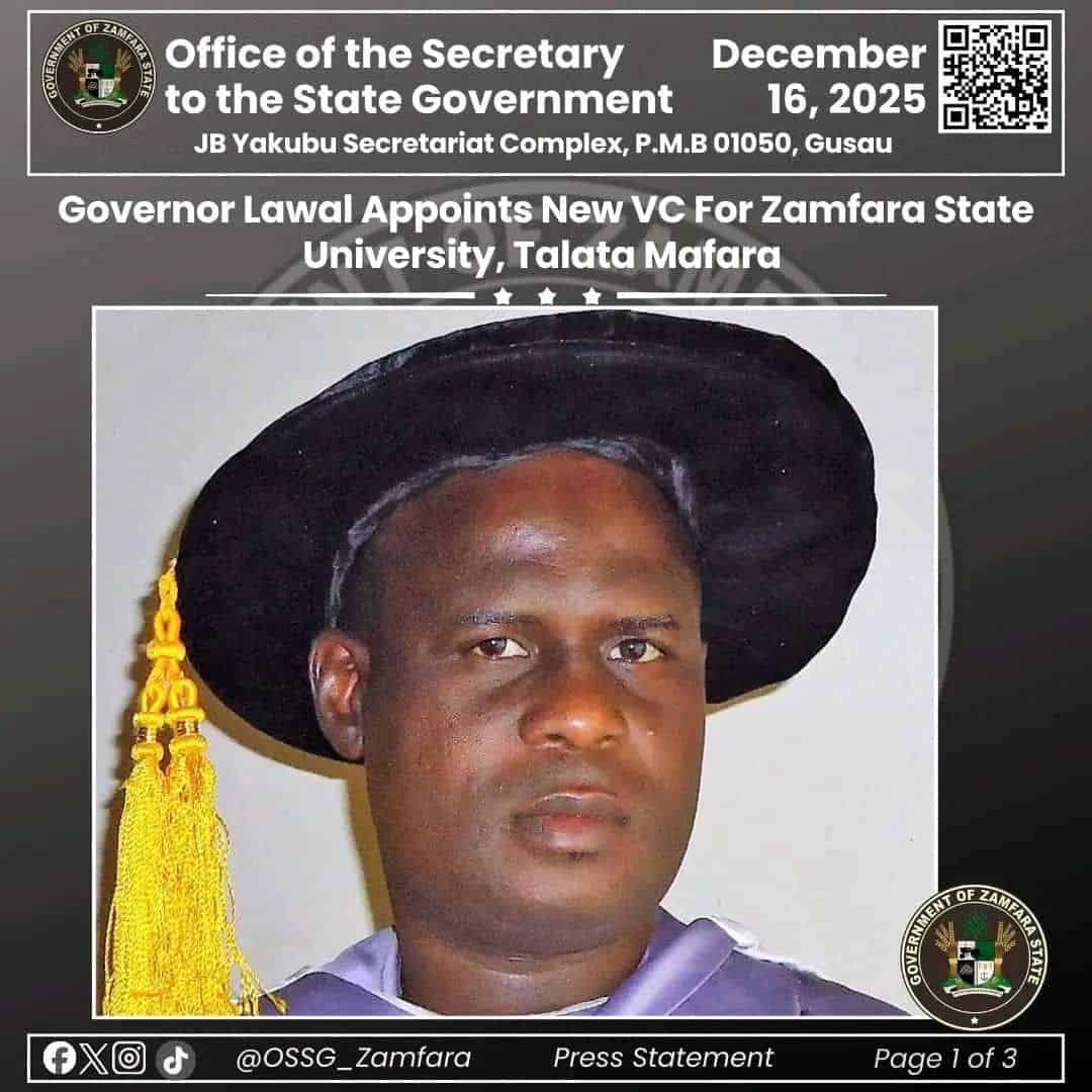 Zamfara State University, Talata Mafara (ZAMSUT) Vice-Chancellor Professor Ibrahim Abdullahi Tsafe