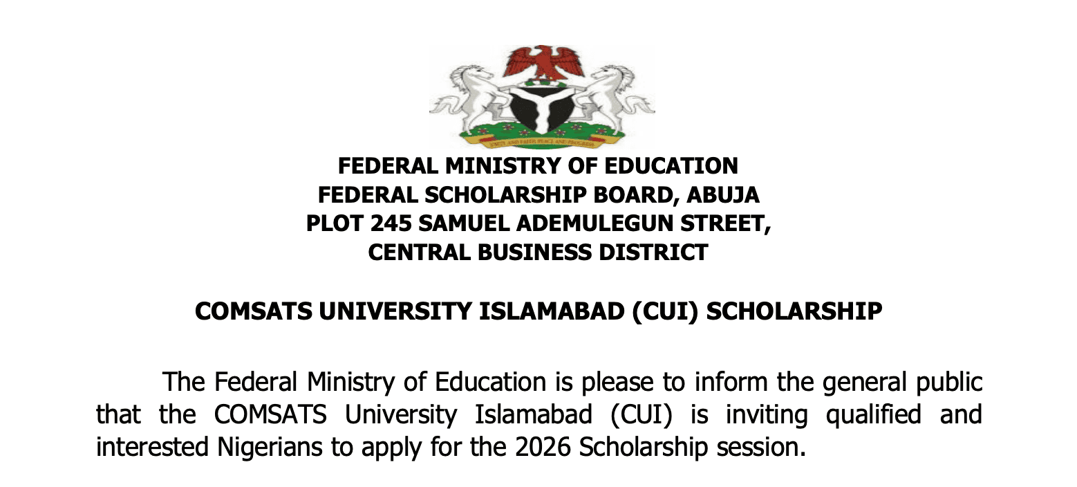 2026 COMSATS University Islamabad scholarship: Federal Scholarship Board opens applications