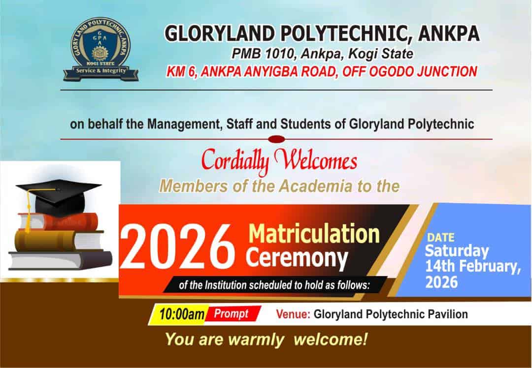 GloryLand Polytechnic Matriculation 2025/2026