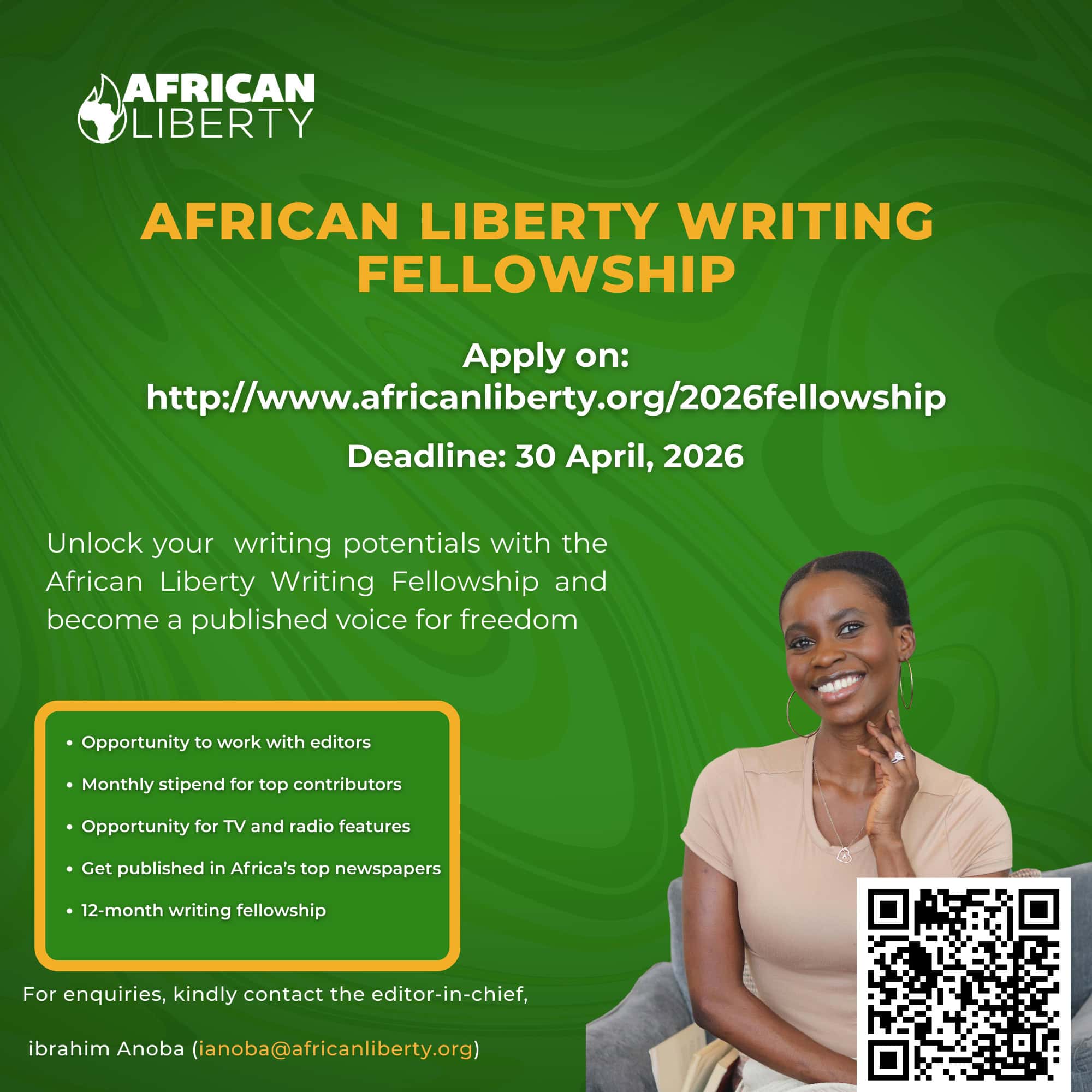 2026/2027 African Liberty Writing Fellowship application, dates and benefits