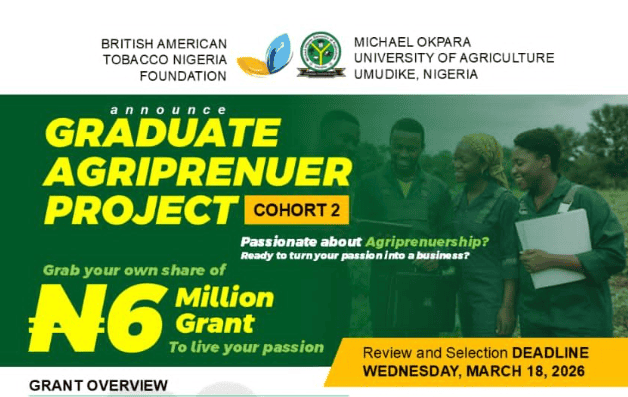 MOUAU agripreneur grant for agriculture graduates