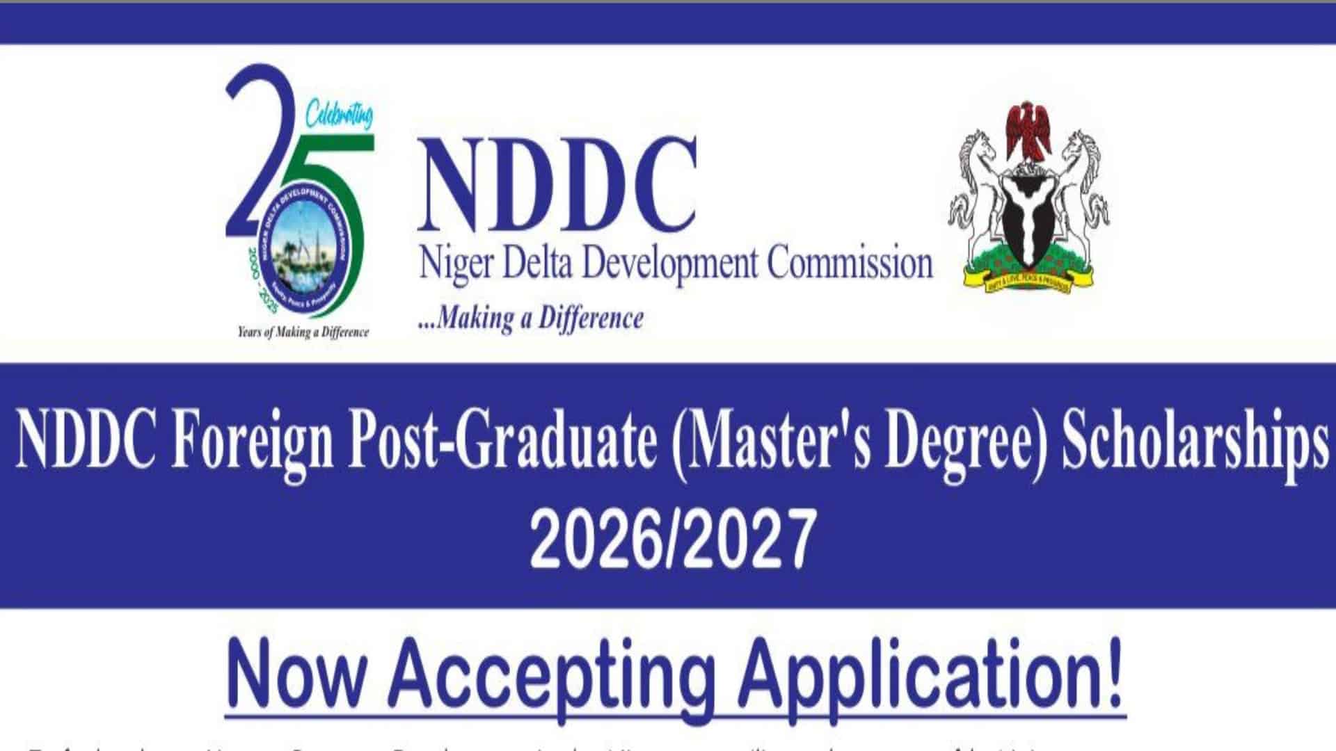 NDDC Foreign Post-Graduate Scholarship 2026/2027