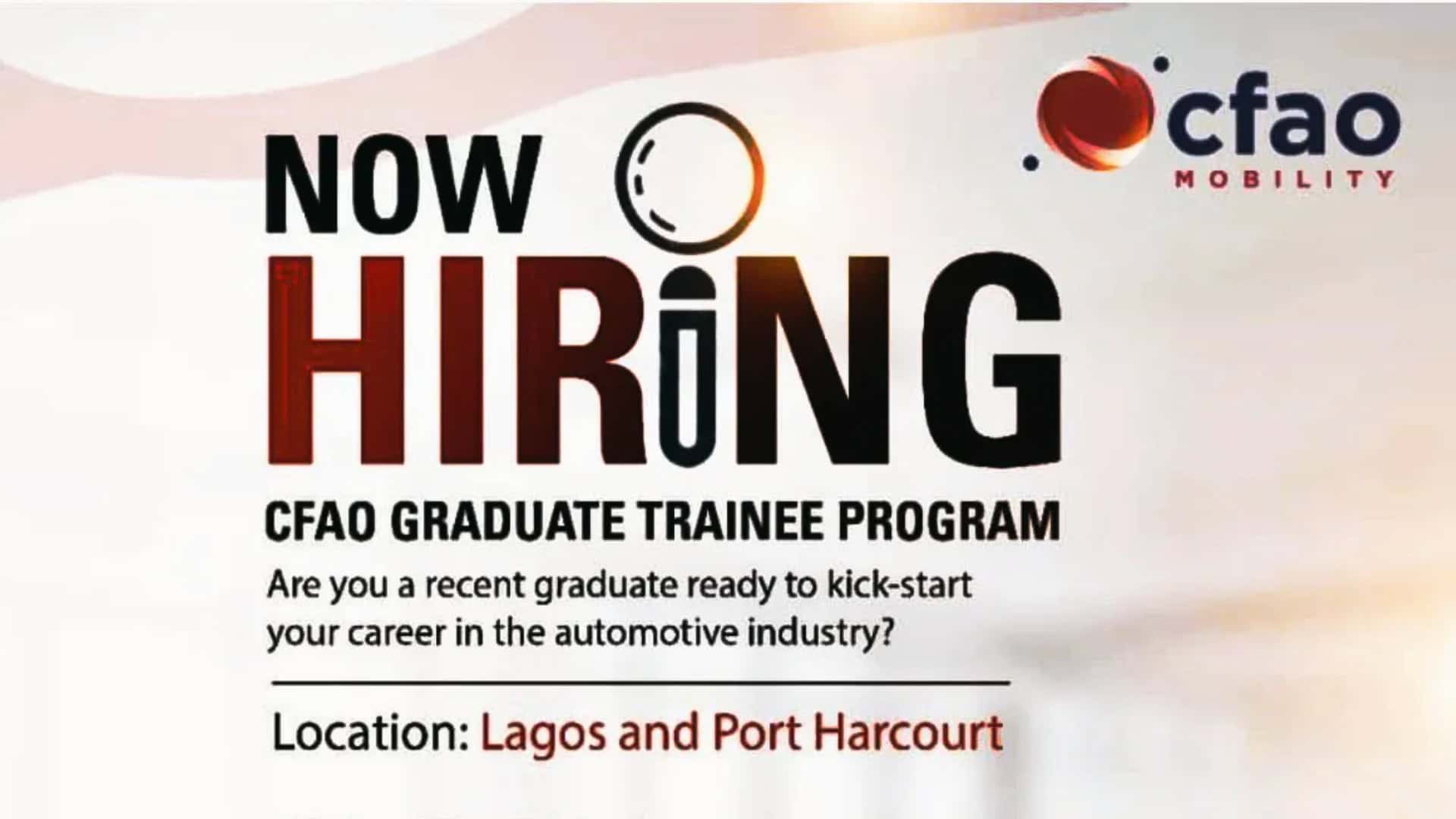 CFAO Motors Nigeria Graduate Trainee Program 2026