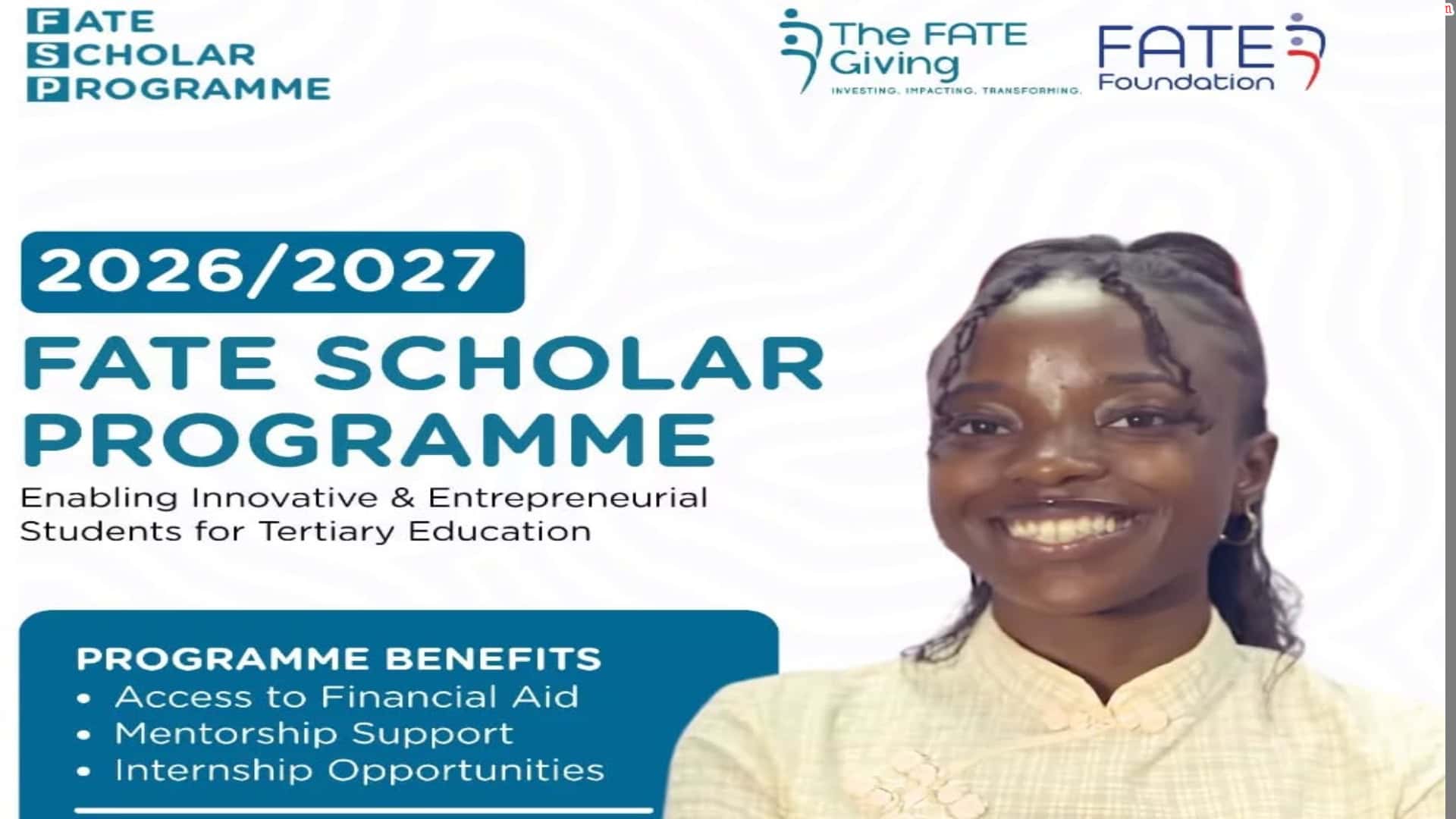 FATE Scholar Programme 2026/2027 Application Now Open