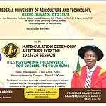 FUNATO Matriculation 2026: Date, Venue & Lecture Theme