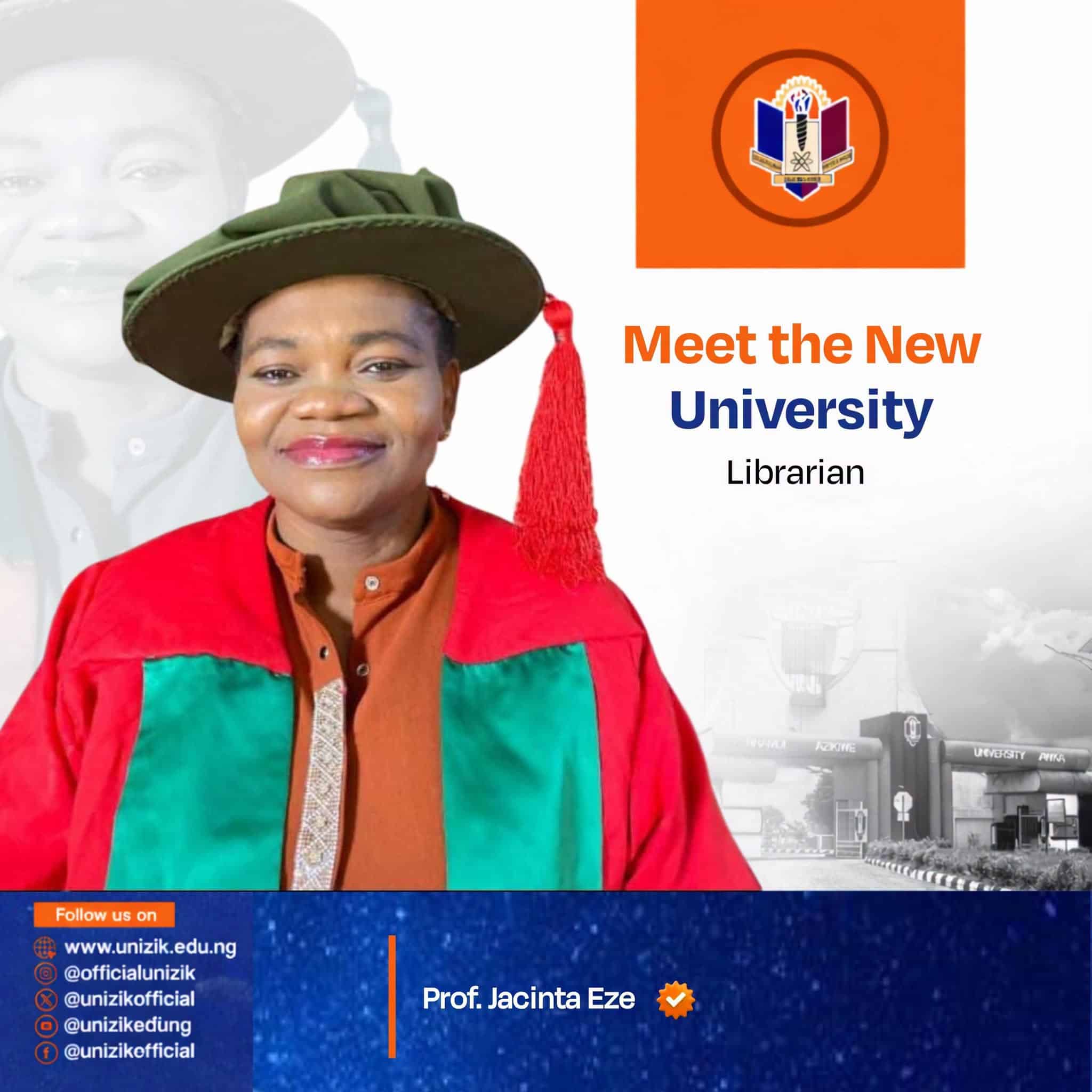 UNIZIK appoints Professor Jacinta Ukamaka Eze as University Librarian