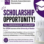 Olubi & Sarah Johnson Foundation Scholarship 2026
