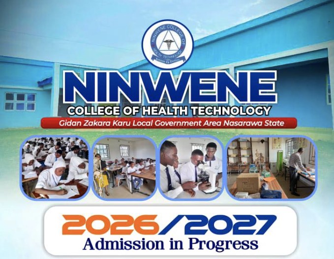 Ninwene College of Health Technology Admission Form for 2026/2027