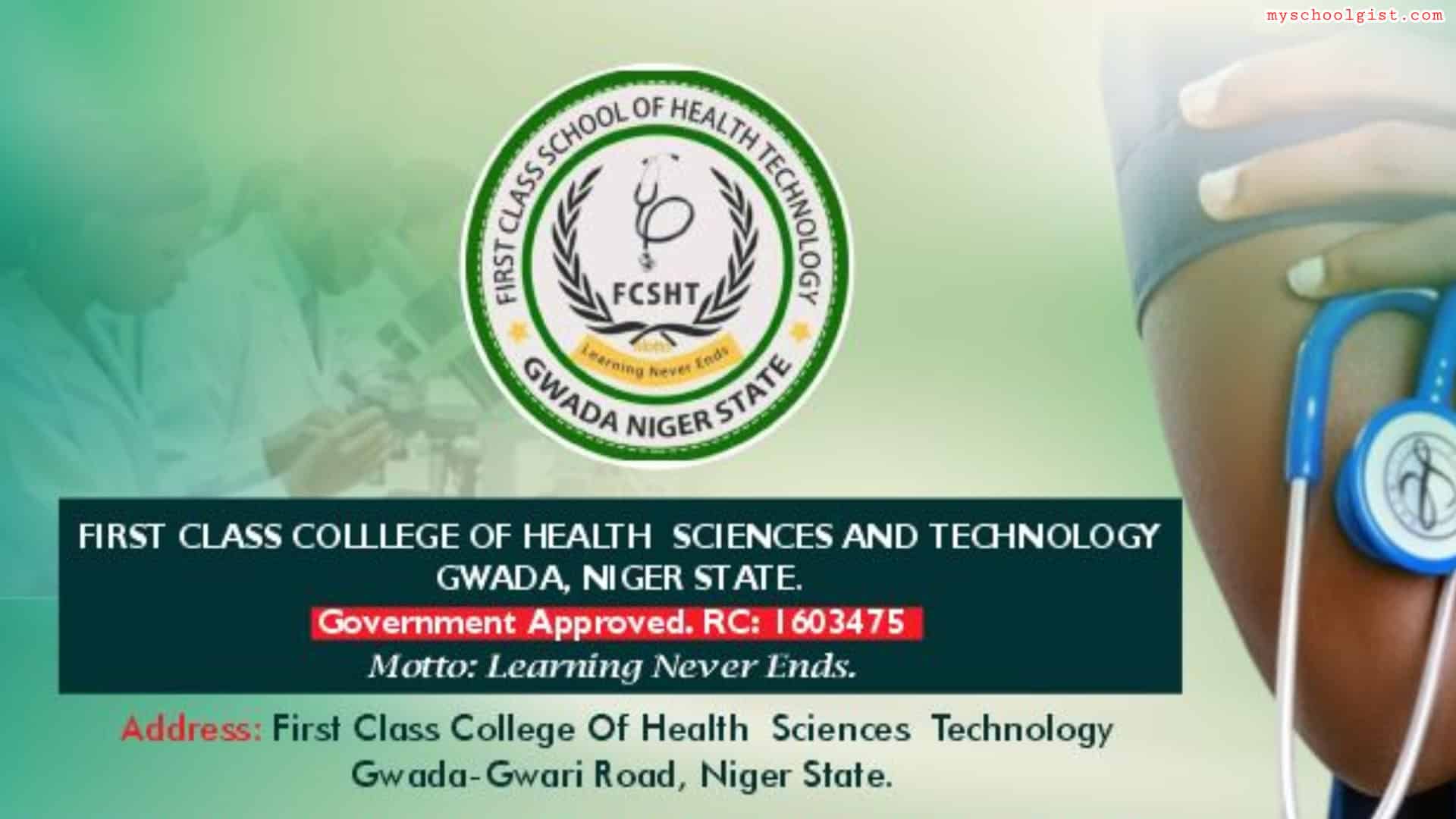 First Class College of Health Sciences Admission Form for 2026/2027 Session