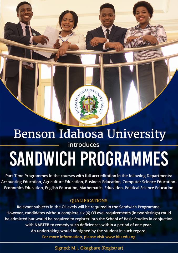 Benson Idahosa University Introduces Sandwich Programmes