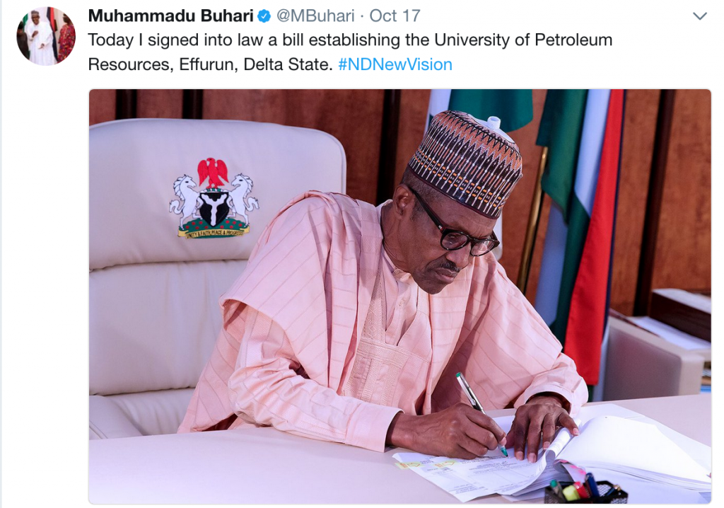 Buhari Signs Law Establishing Federal University of Petroleum Resources Effurun