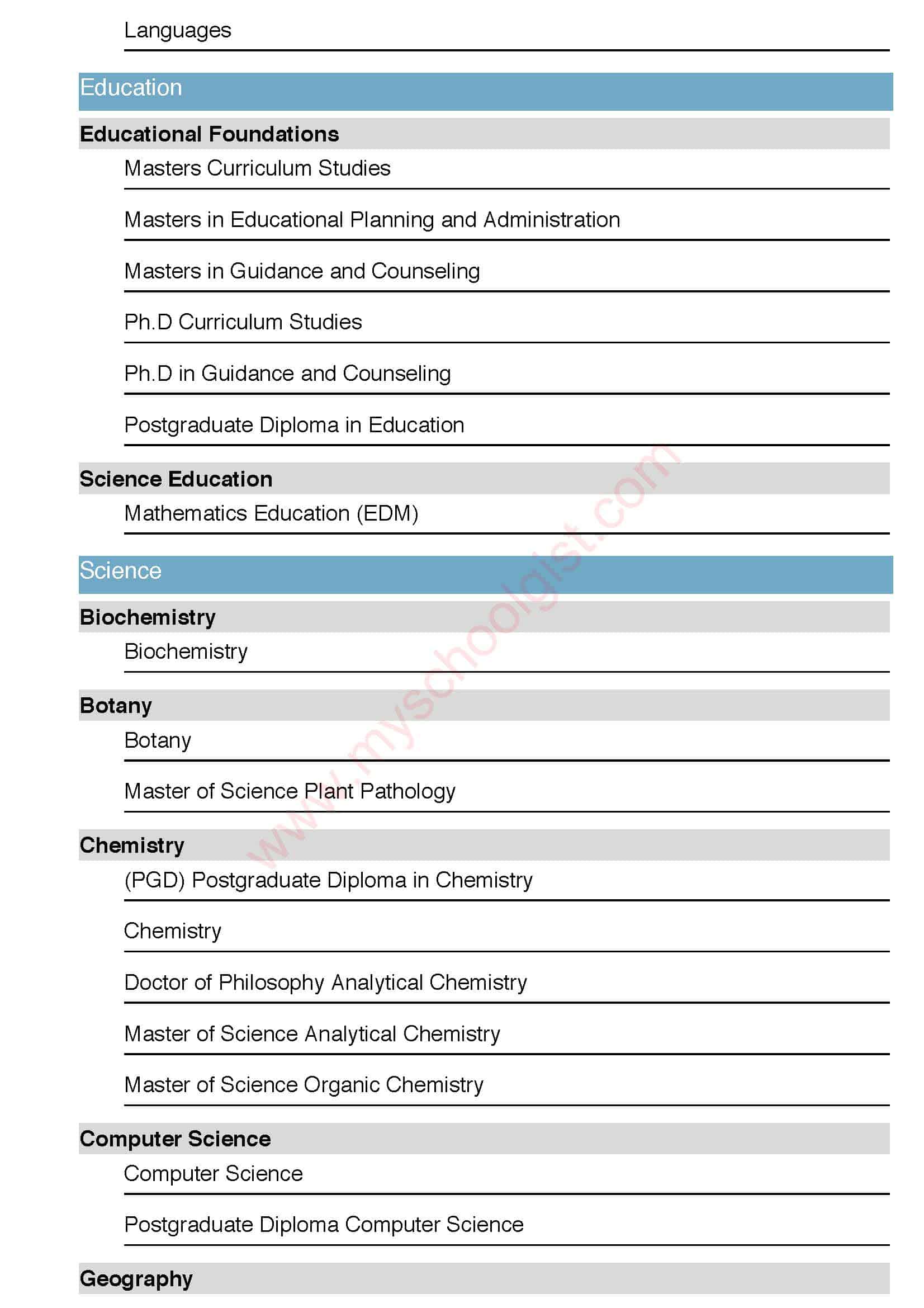 ADSU Postgraduate Courses