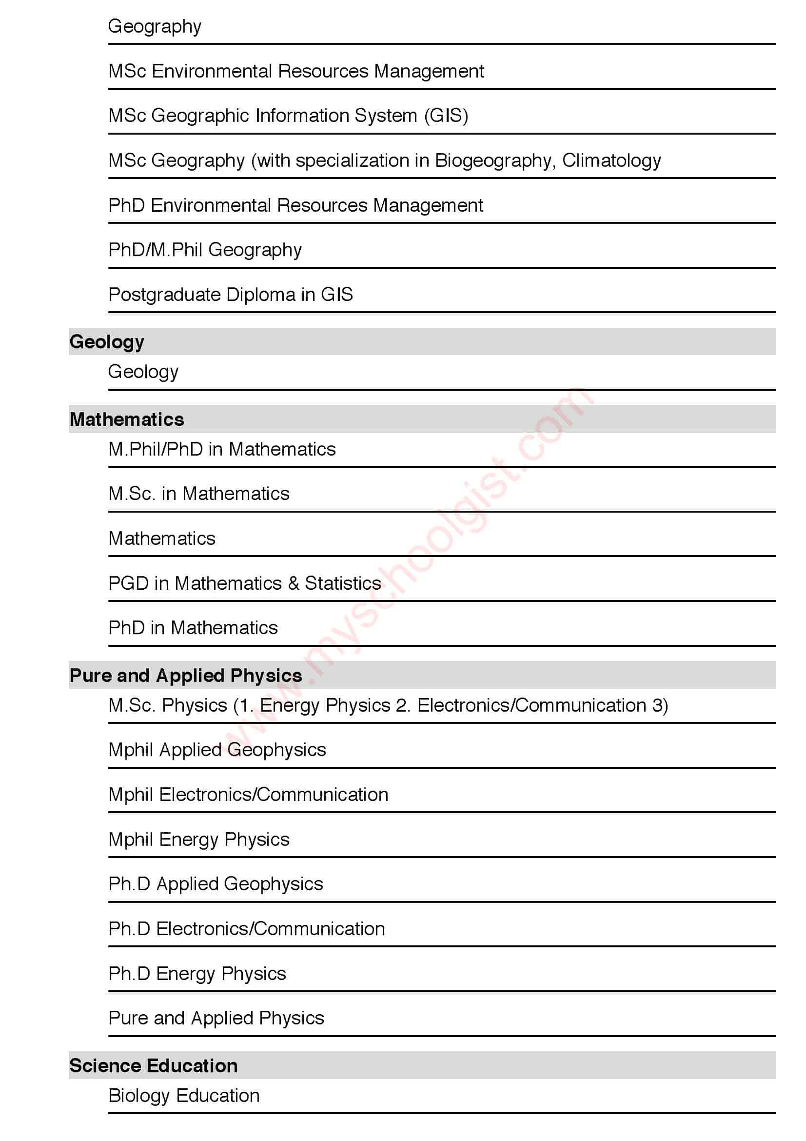 ADSU Postgraduate Courses