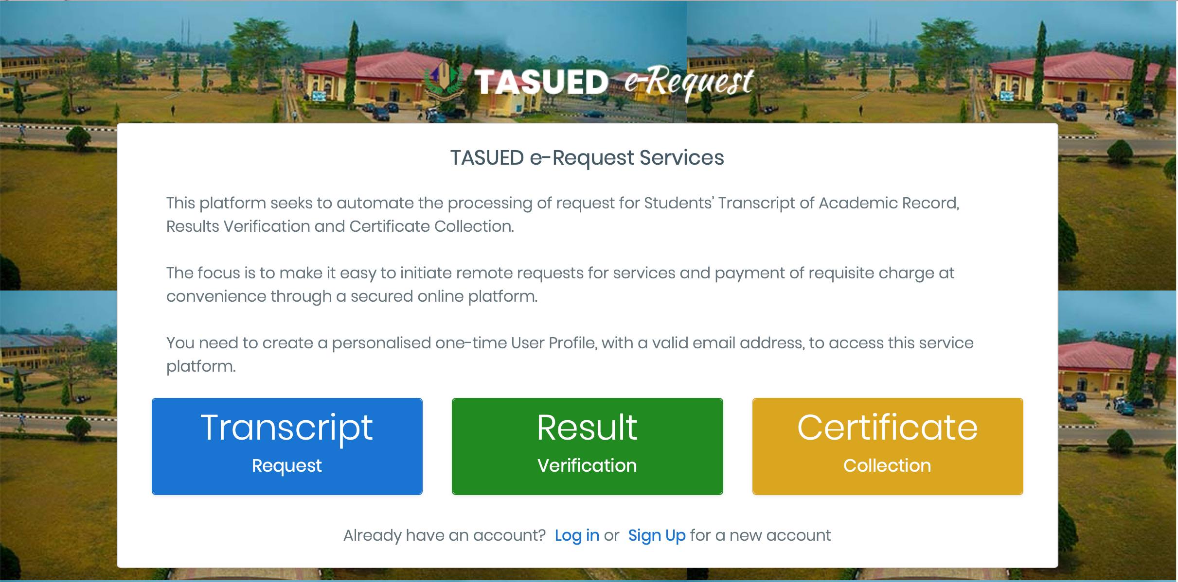 TASUED E-Request