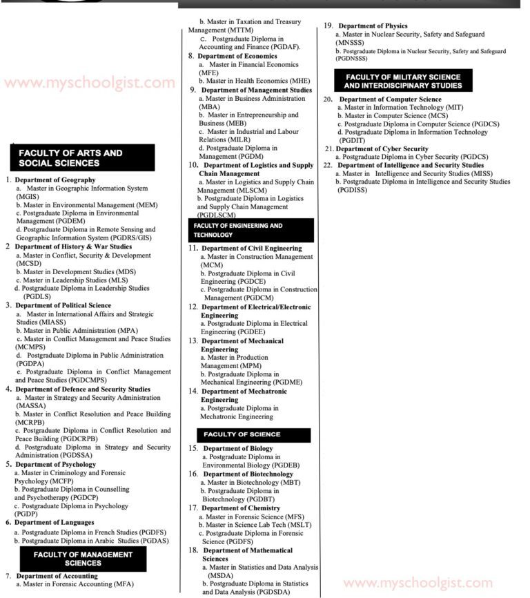 nda-postgraduate-admission-application-form-2021-2022-myschoolgist