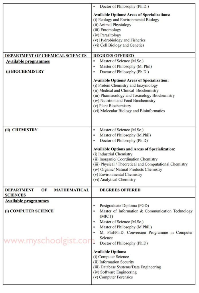 OAUSTECH Postgraduate Courses • MySchoolGist