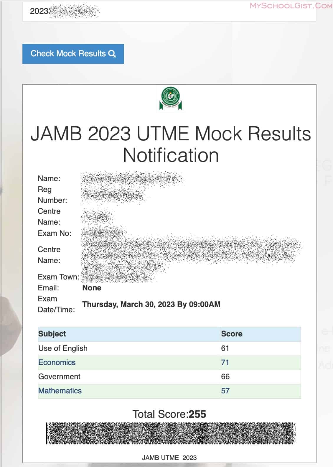 How to Check JAMB Mock Result 2023 • MySchoolGist