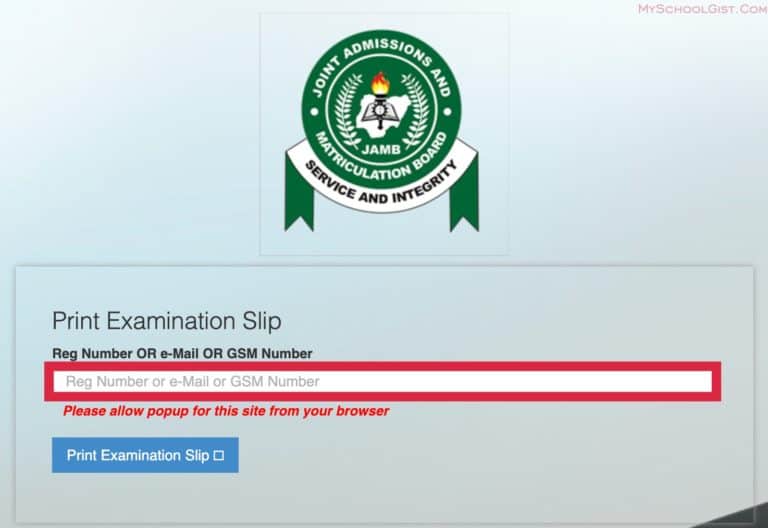 How to Reprint JAMB UTME Exam Slip 2023 on Phone & PC • MySchoolGist