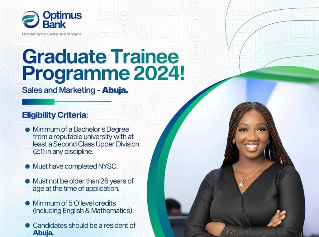 Optimus Bank Graduate Trainee Opportunity 2024 - Apply Now! | MySchoolGist