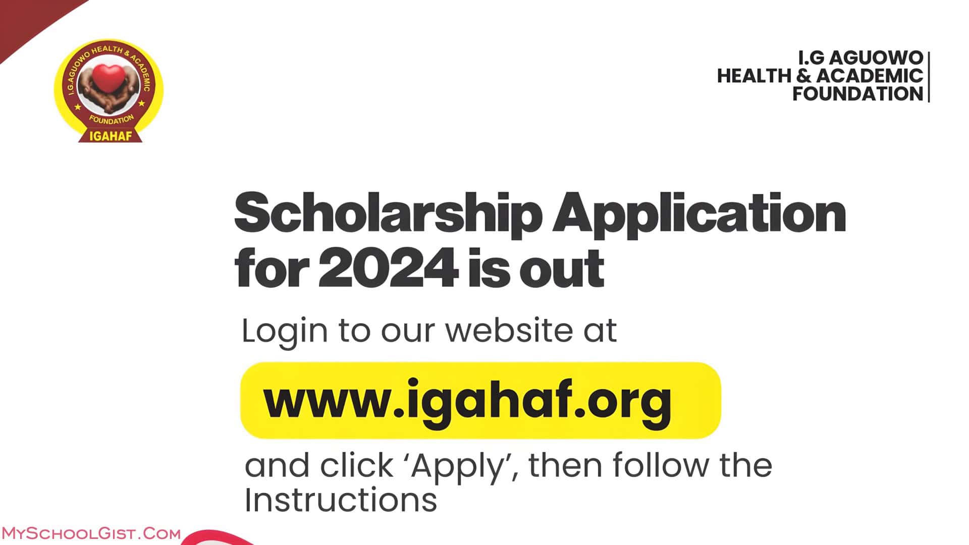 IG Aguowo Health and Academic Foundation Scholarship