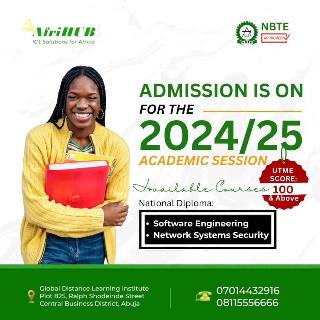 Advert of AfriHUB ICT Institute Post UTME