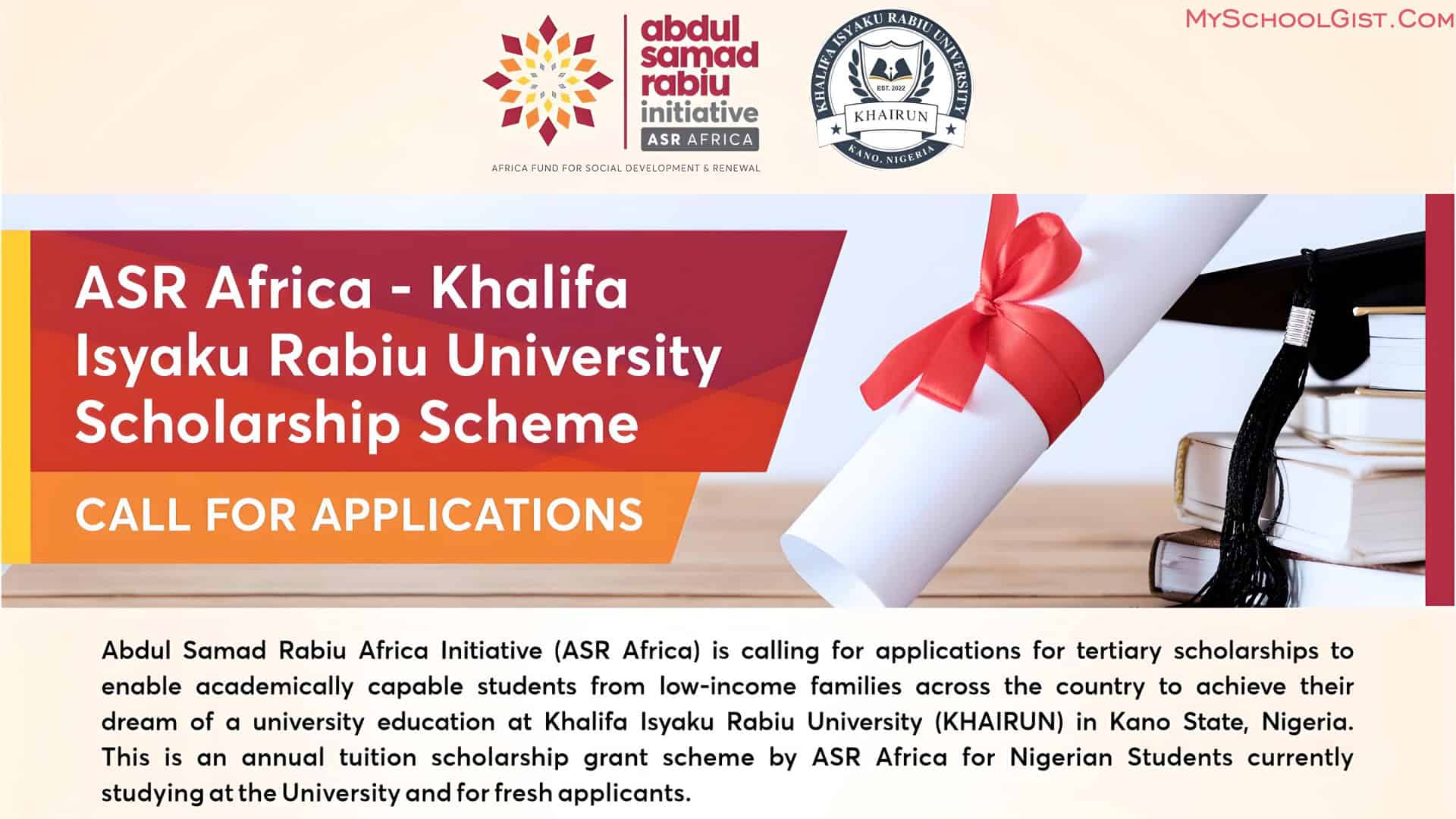 ASR Africa - Khalifa Isyaku Rabiu University Scholarship Scheme