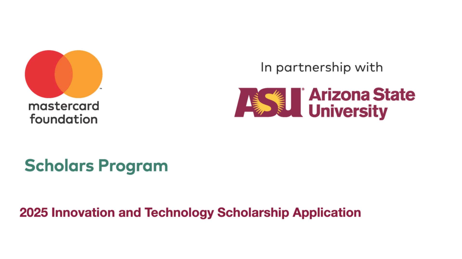 Mastercard Foundation/Arizona State University Innovation and Technology Scholarship