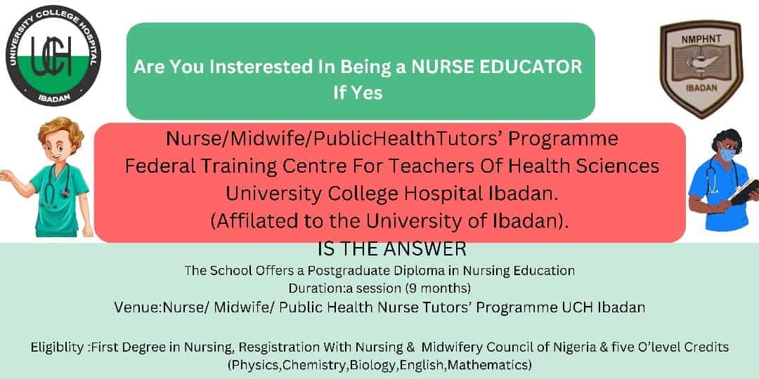 UCH Ibadan Nurse/Midwife/Public Health Nurse Tutors' Programme Admission