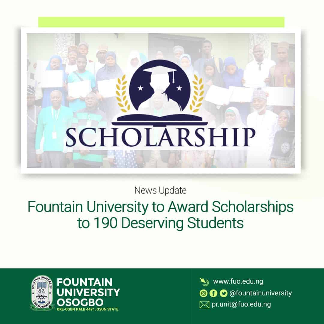 Fountain University to Award Scholarships to 190 Deserving Students