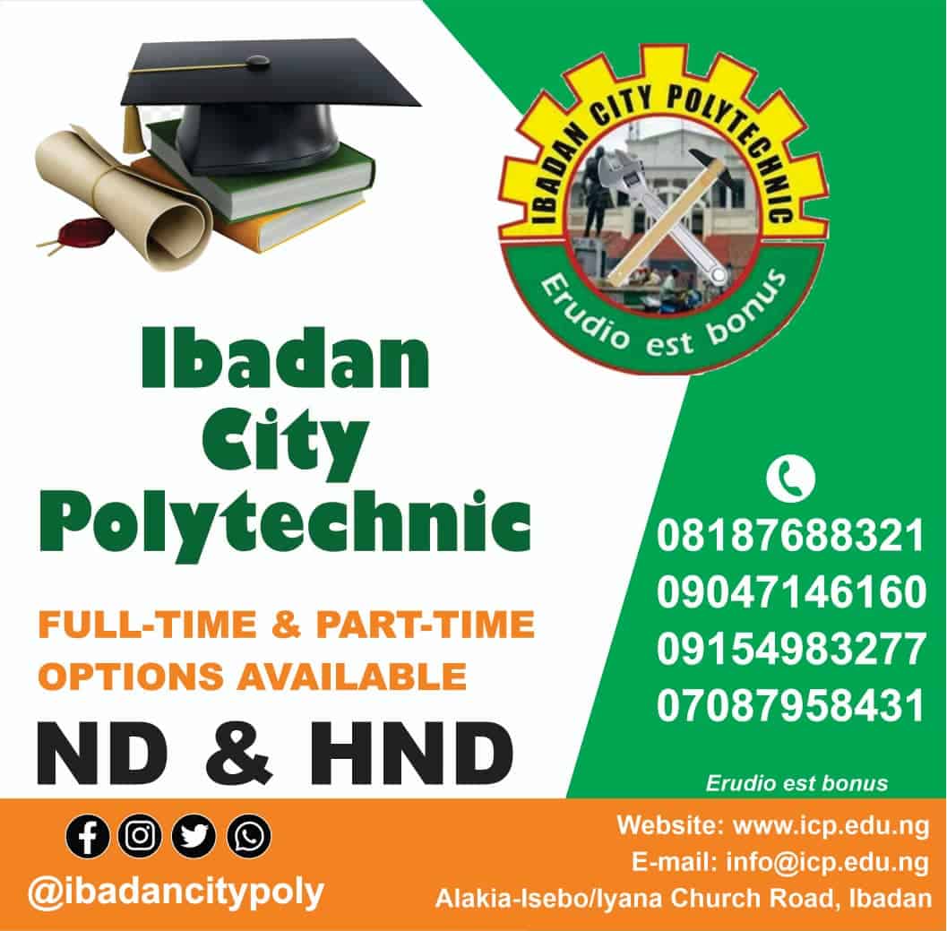 Apply for ND and HND Admission at Ibadan City Polytechnic for 2024/2025