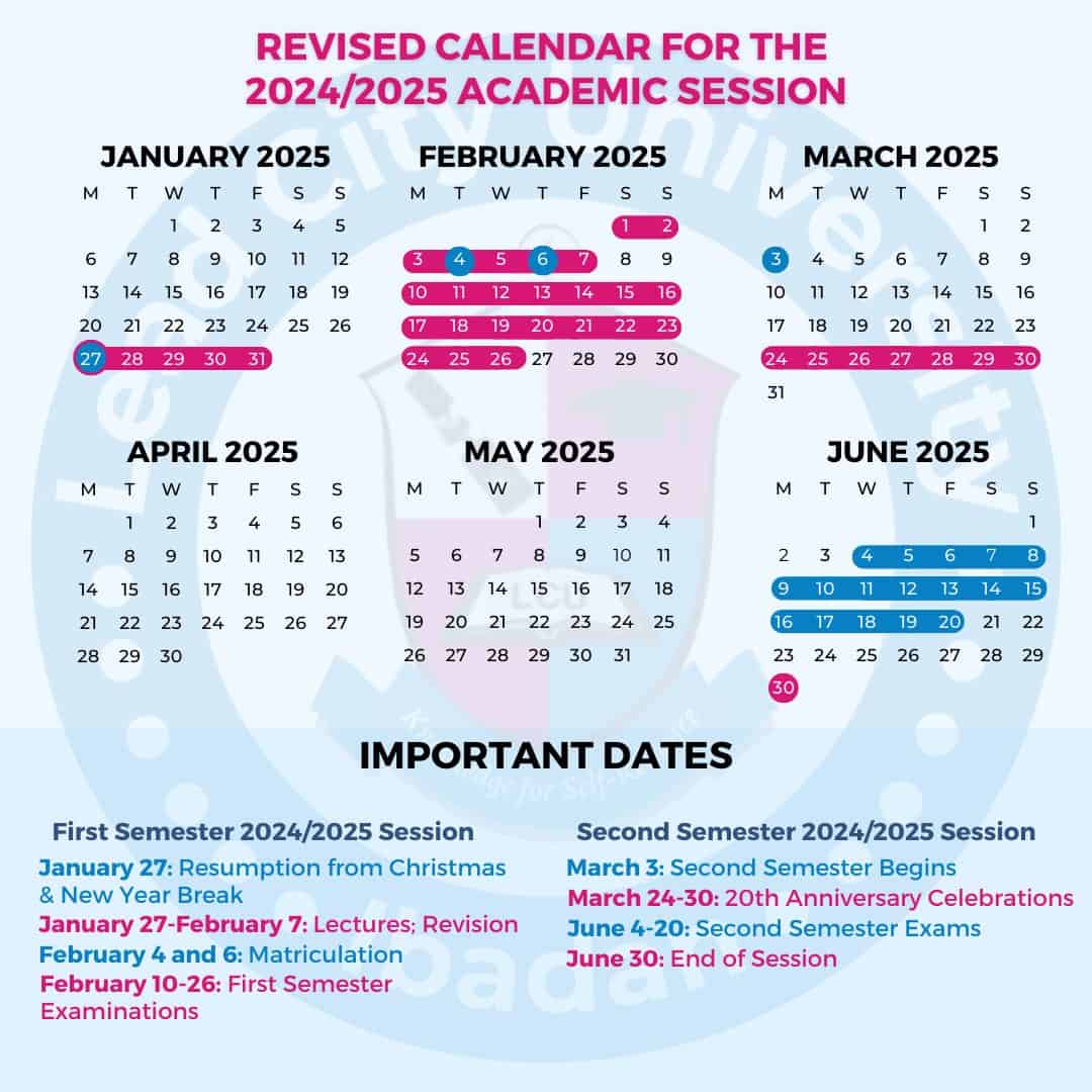 LCU revised 2024-2025 calendar