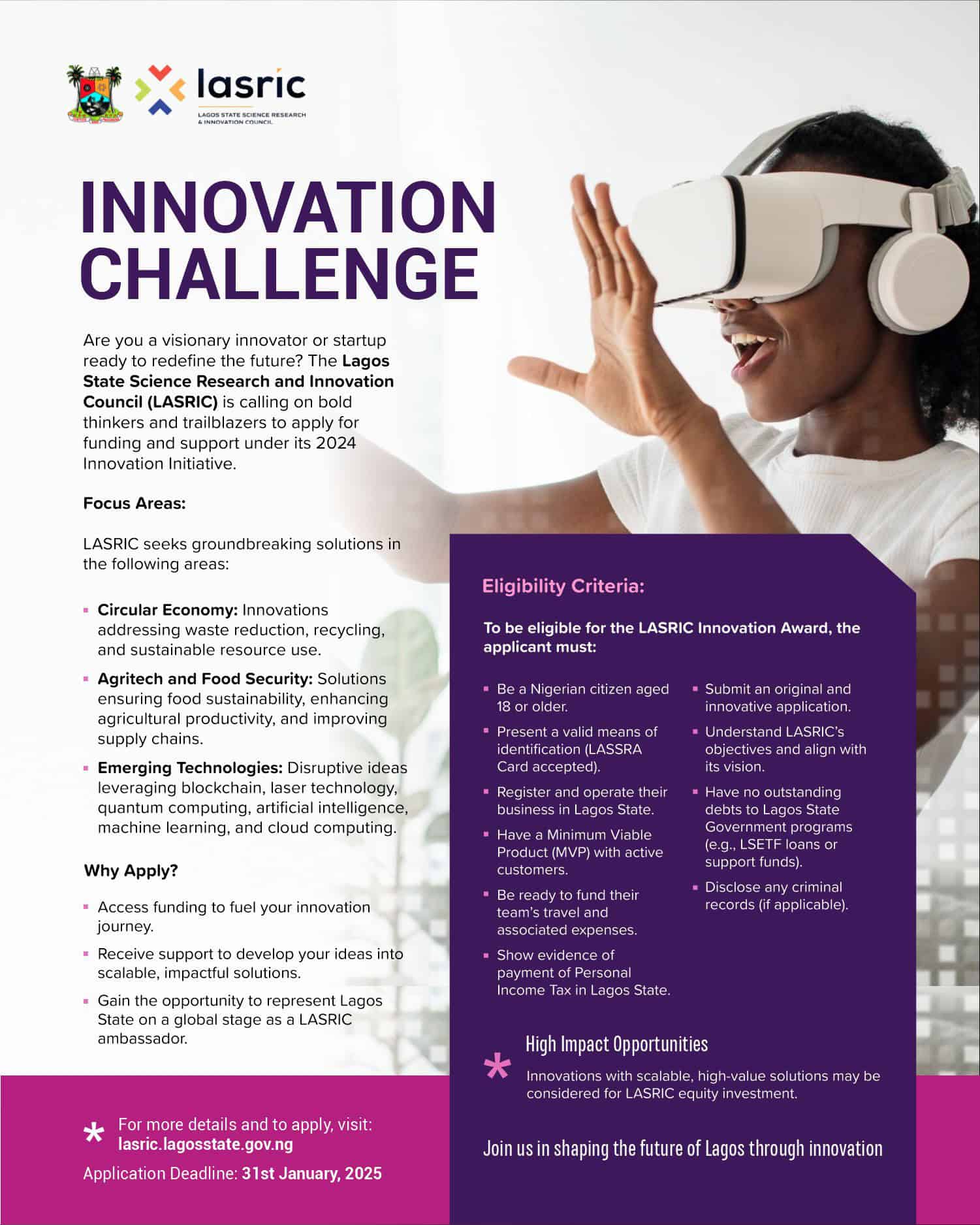 Lagos State Science Research and Innovation Council Innovation Challenge 2025