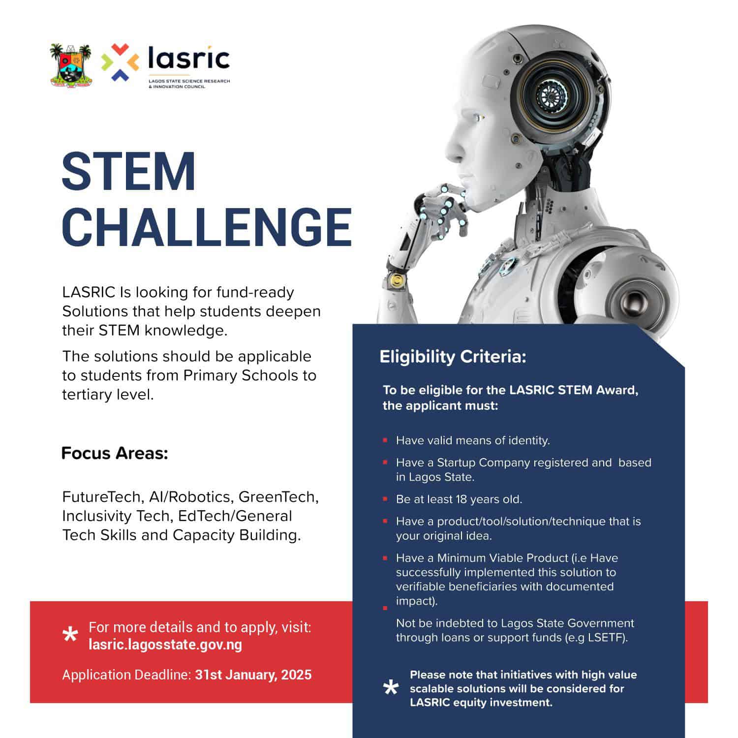 Lagos State Science Research and Innovation Council STEM Challenge 2025